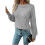 Womens Sweaters Casual Crew Neck Tops Long Sleeve Ribbed Knit Solid Pullover Dark Gray M 1