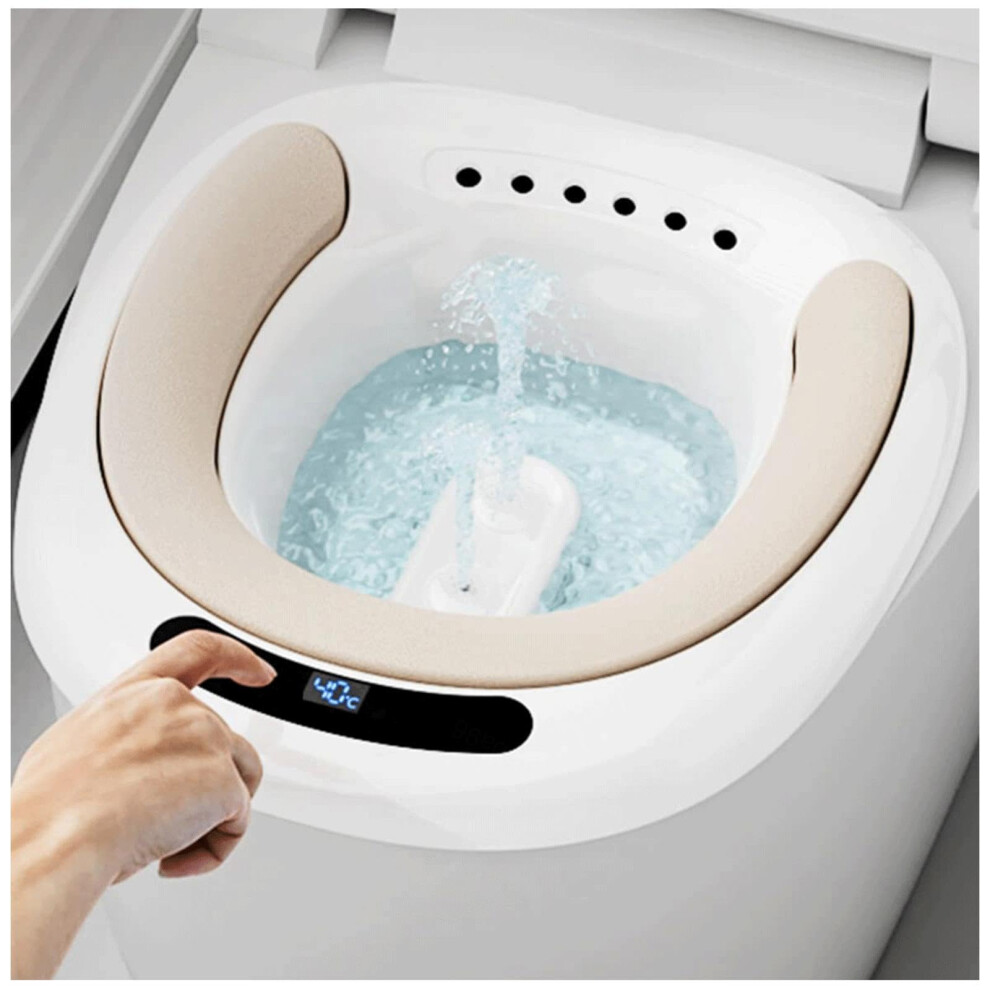 Electric Sitz Bath for Toilet Seat with Dual Flusher, Heated Sitz Bath for Hemorrhoids and Postpartum Care