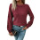 Womens Sweaters Casual Crew Neck Tops Long Sleeve Ribbed Knit Solid Pullover Wine Red L 1