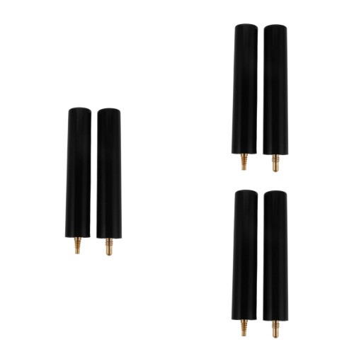 6Pcs Versatile Black Cue Stick Lengthener with for Pool 1