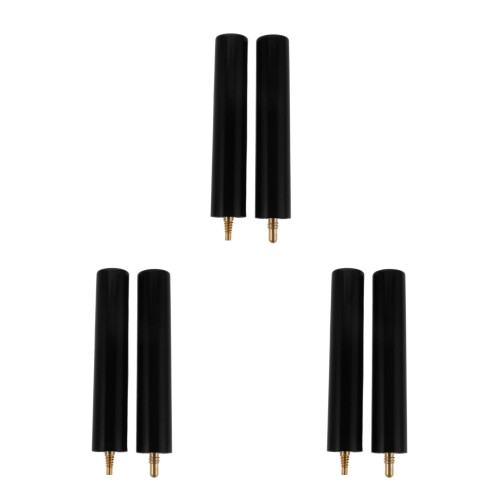6Pcs Versatile Black Cue Stick Lengthener with for Pool 2