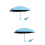 2Pcs Portable Foldable Umbrellas with Capsule Case Sky Blue Anti-Uv 6