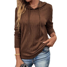Womens Hoodies Oversized Hooded Sweatshirt Casual Long Sleeve Drawstring Pullover Tops Dark Brown L