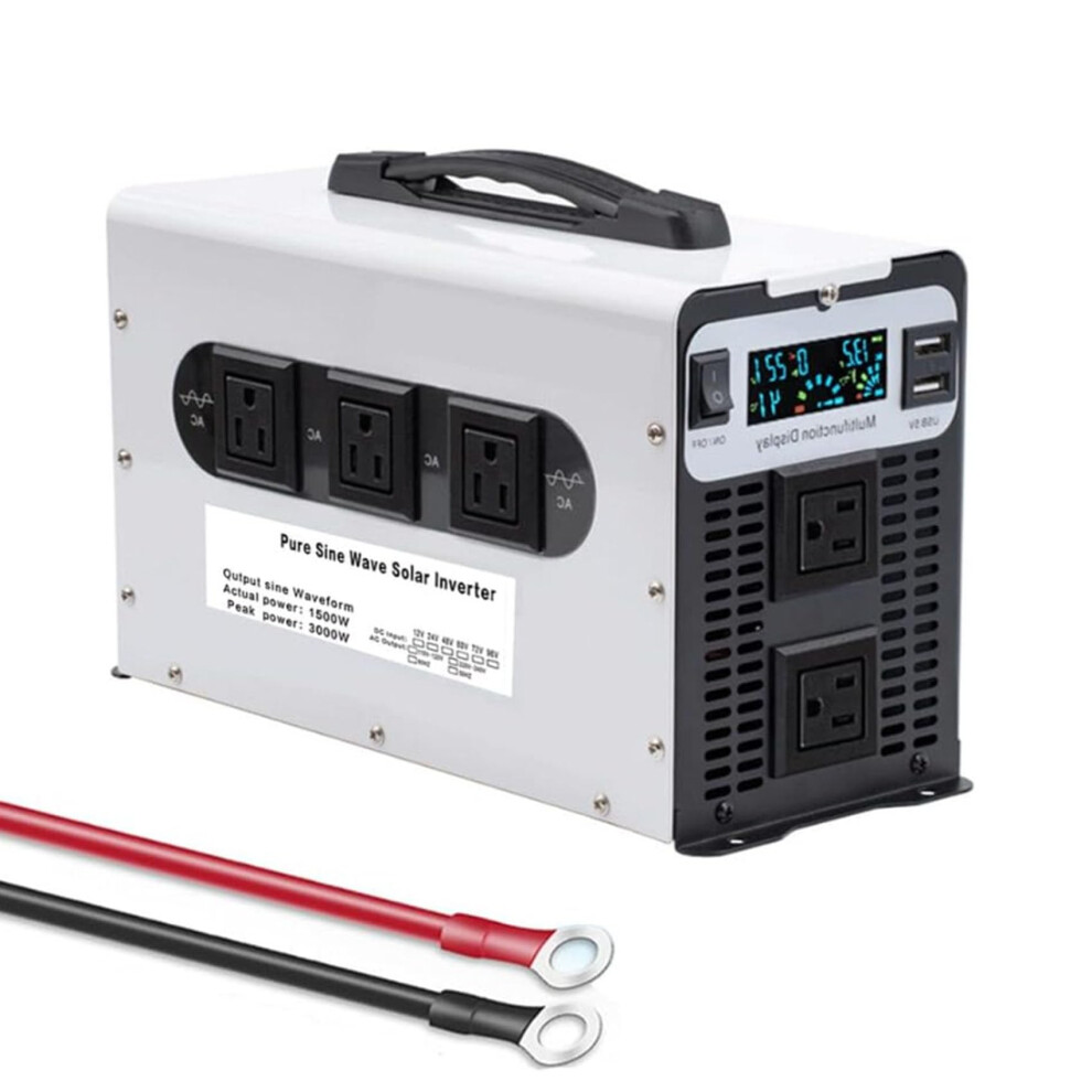 1500W 3000W Peak Pure Sine Wave Inverter 24V To 220V Efficiency Off Grid Solar Power Inverter 9073542216377