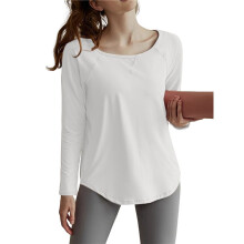 Long Sleeve Workout Tops for Women Athletic UPF 50+ Sun Rash Guard Shirts Running SPF Gym Quick Dry Clothes White XL