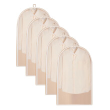 Translucent PEVA Hanging Garment Bags with Side Zipper, Dustproof Clothes Covers for Coats and Dresses (5 Pack, 60x120cm / 47in)