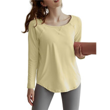 Long Sleeve Workout Tops for Women Athletic UPF 50+ Sun Rash Guard Shirts Running Gym Quick Dry Clothes Yellow M