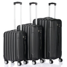 3 Piece Hardshell Luggage Set with 360 Spinner Wheels TSA Lock Lightweight ABS Suitcase 20/24/28 Inch Black