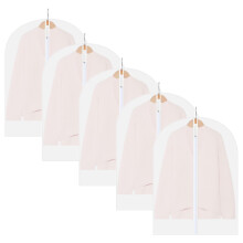 5 Pack Waterproof Dustproof Clear PEVA Hanging Garment Bags for Closet Storage Dresses Coats 60x80cm