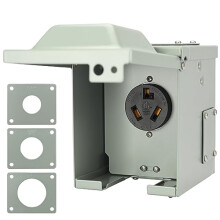 30 Amp Dryer Outlet Box Outdoor Weatherproof NEMA 1030R Receptacle, ETL Listed 125/250V, Lockable