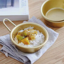 4PCS Gold Color Korean Aluminum Round Rice Bowl Wine Cup with Handle for Makgeolli Korean Wine Cup