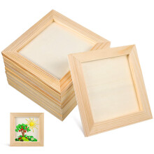 10pcs Unfinished Wooden Picture Frames for DIY Painting Crafts and Home Decor, Smooth Blank Wood Set