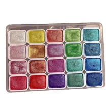 20 Colors Metallic Watercolor Paint Set with Shimmer and Smooth Blending, Portable Palette for Artists