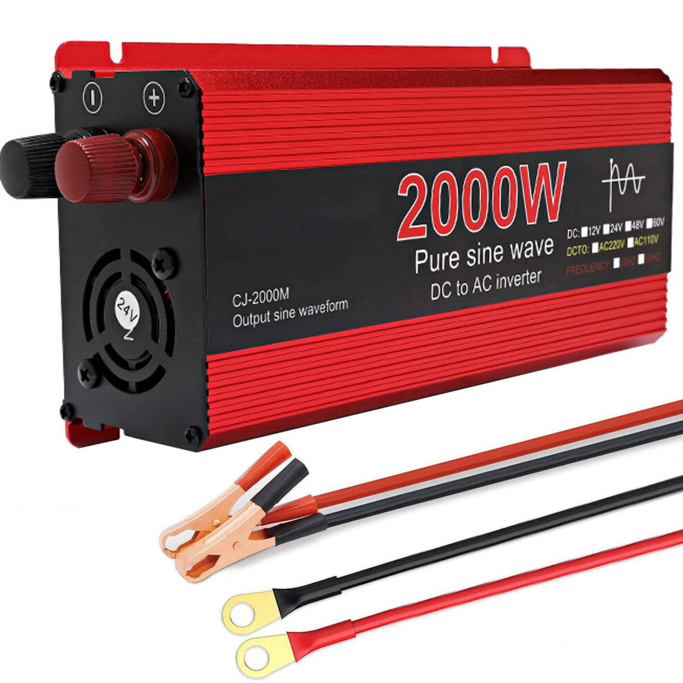 3000W Pure Sine Wave Power Inverter 12V 24V To 110V 230V With Ac Outlets Usb Charger For Car Rv Home 9073542216247