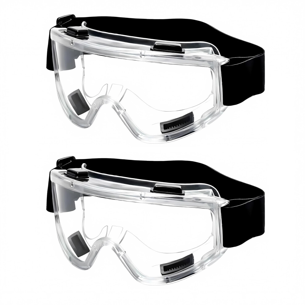 2Pcs Antifog Safety Goggles Clear Lens Impactresistant Protective Eyewear For Chemical Splash 9073542215684