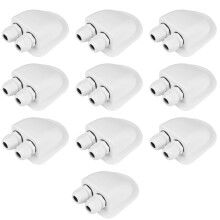 10 Pack White Solar Cable Entry Gland Box IP68 Waterproof Dual Cable Entry Housing for RV Caravan Boat