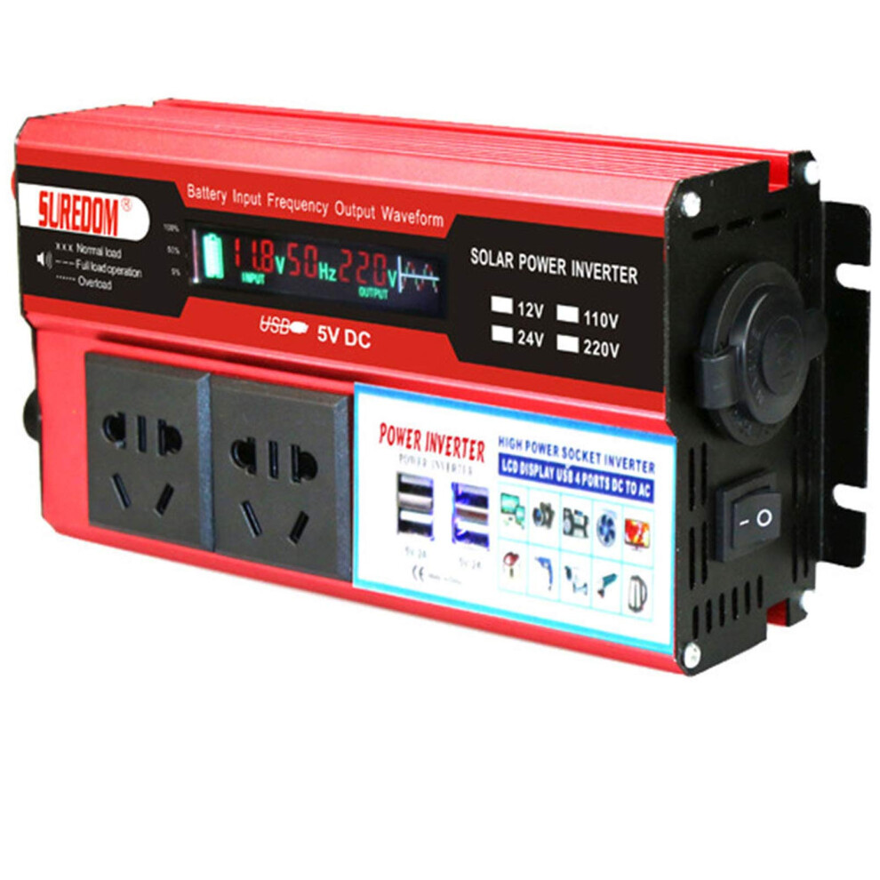 1500W 12V To 110V/230V Pure Sine Wave Power Inverter With Dual Ac Outlets And Fast Usb Charging For Car Rv Truck 9073542216285