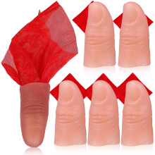 Magic Thumb Tip Silk Vanish Trick Set with Red Silk, Easy Disappearing Illusion Props for Magicians