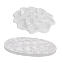 2pcs Watercolor Paint Palette with Easy Clean Surface, Compact Handheld Tray for Artists