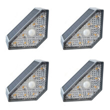 4 stuks waterdichte solar trapverlichting voor buiten met bewegingssensor en warm licht voor tuin, kerstverlichting en padverlichting