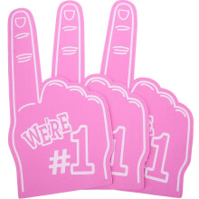 3 Pack Oversized Pink EVA Foam Finger Covers for Cheering, Lightweight Durable Sports Props for Team Spirit