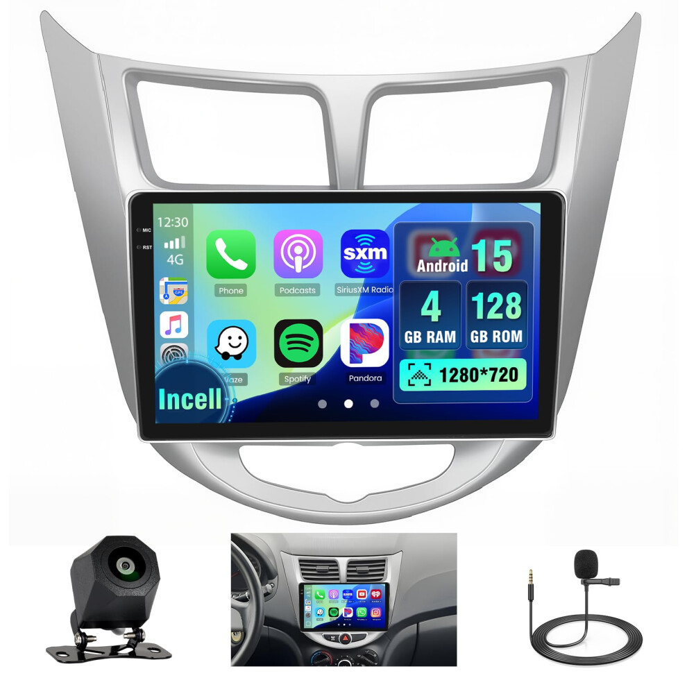 Android 15 Car Stereo For Hyundai Accent 2012Â2017, 9 Inch Incell Touchscreen Radio With Wireless Carplay Android Auto, 128Gb Gps Wifi Bluetooth 5.0 9330225555841