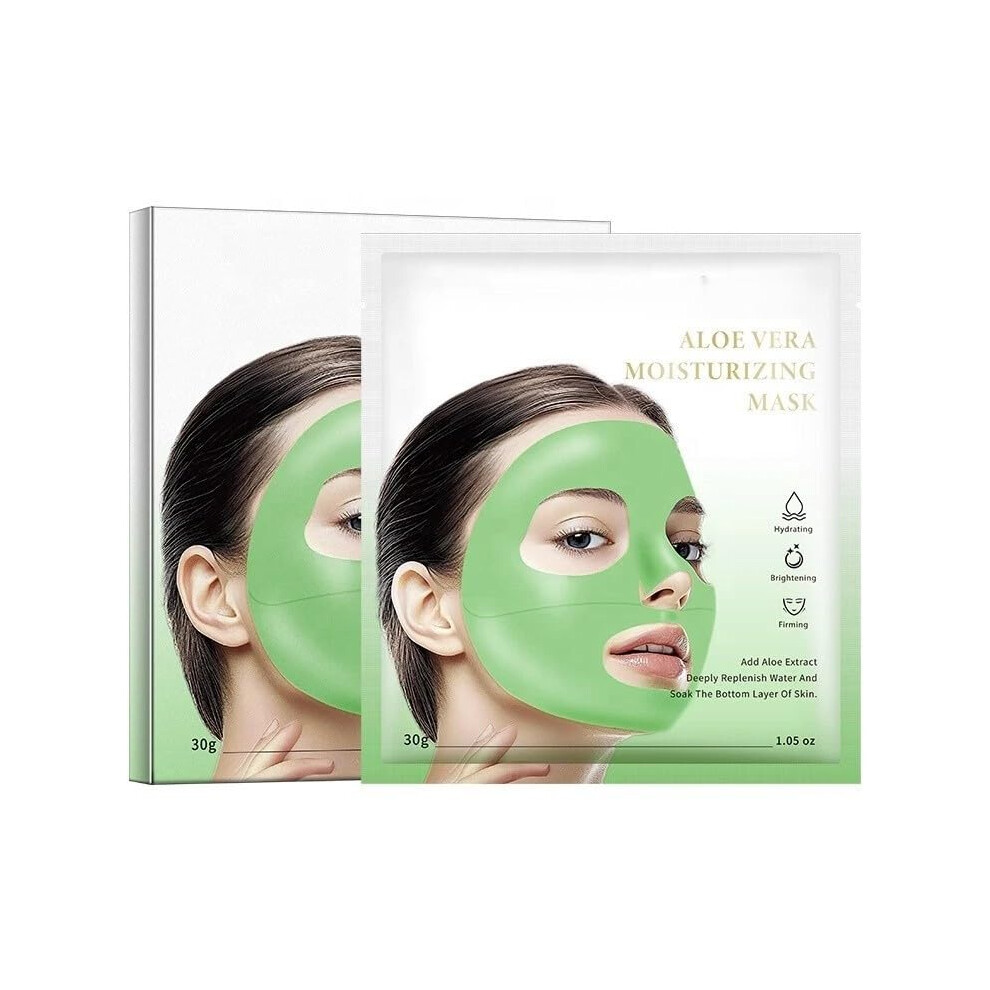 Aloe Vera Face Mask Sheets 4 Pack, Hydrating Sheet Mask with Collagen and Niacinamide for Glowing Skin