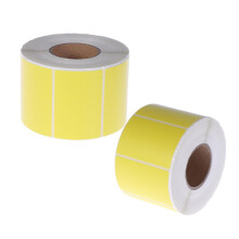 Yellow Matte Thermal Labels Roll for Dymo Zebra Rollo Printers, Self‑Adhesive and Ink‑
