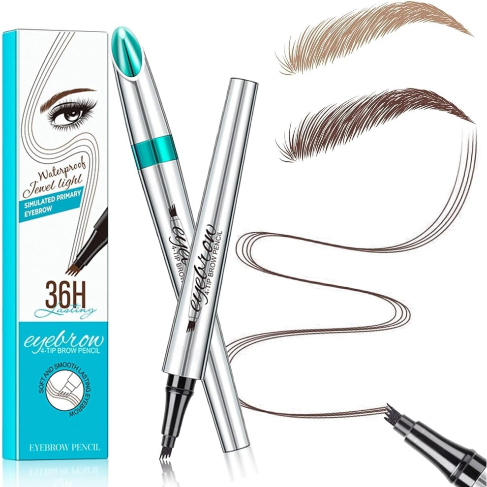Eyebrow Microblading Pen with Upgrade MicroFork Tip, Long Lasting Waterproof Brow Pencil for Natural Hairlike Strokes