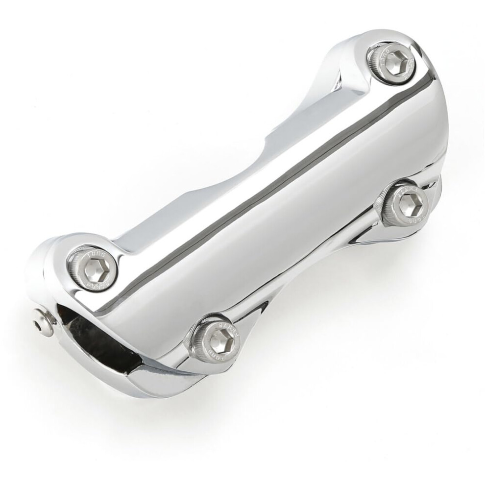 Handlebar Risers Chrome Clamp For Harley Davidson, 1ÂInch Aluminum Riser For Secure Alignment 9330225554585