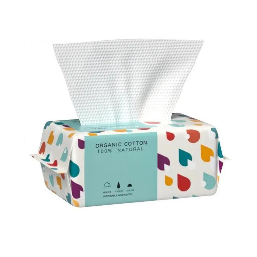 Disposable Face Towel 100 Count Extra Thick Soft Cotton Biodegradable Facial Cleansing Wipes for Makeup Removal and Travel