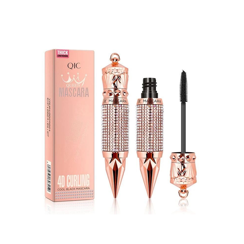 Black 4D Curling Waterproof Mascara Volumizing Lengthening Smudge Proof 24H Long Wear