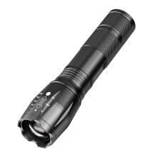 WQQZJJ LED svítilna s možností zoomu, vysokým světelným tokem, vodotěsná, se 3 režimy