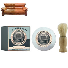 Leather Balm and Conditioner for Furniture and Car Seats, Natural Restoration Cream with Brush