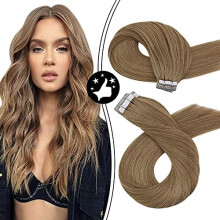Blonde Tape in Hair Extensions 16 Inch Real Remy Human Hair 20pcs Easy Tape Installation