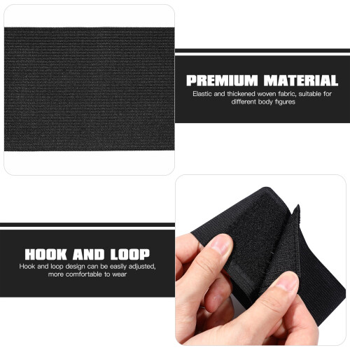 Captain Badge Arm Band Polyester Adjustable C-Shape 1 Set 2