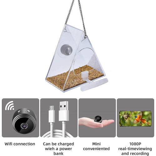 TOPRenddon Bird Feeder with 1080P WiFi Camera 2