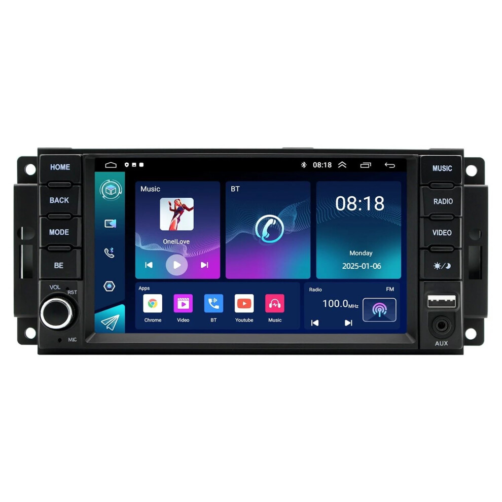 7 Inch Android Car Stereo For Chrysler 2007Â2012, Wireless Apple Carplay Android Auto, Gps Bluetooth Wifi Double Din Touchscreen 4+64Gb 9073542218234