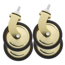 4pcs Gold Plated Caster Wheels for Furniture and Carts, Smooth 360 Swivel, Floor Protection