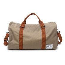 35L Khaki Gym Bag for Men with Separate Shoe Compartment and Detachable Backpack Straps for Sports