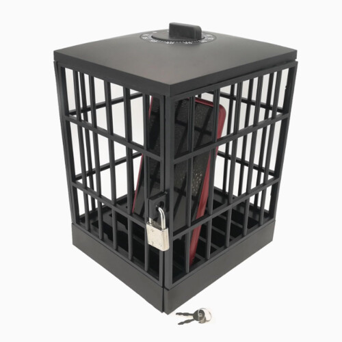 Phone Lock Box with Mechanical Timer, SixPhone Capacity, Secure Storage Locker for Classroom Office Home (Black)
