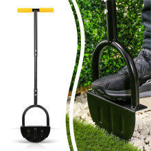 (1) 1pc Garden Edger Half Moon Saw-Tooth Manual Edger Ergonomic Manual Lawn Step Edger With Long Handle Landscaping Edging Tool