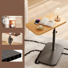 (Log black base) A Side Table That Swivels 360 Degrees And Can Be Adjusted in Height, Featuring a 2-In-1 Lift-Top Design And a 720-Degree