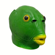 (Fish Head Ornament) Popular Fish Head Masks for Tiktok, Featuring Cute And Quirky Green Fish Designs for Both Men And Women