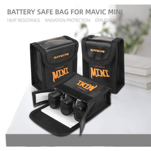LiPo Battery Safe Bag for DJI Mavic Mini 2 SE – Fireproof Explosion Proof Storage Pouch Medium 1