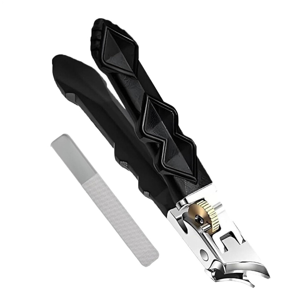 Stainless Steel Nail Clippers for Men, Ergonomic Comfort Grip Toenail Clippers for Seniors, AntiSplash Design