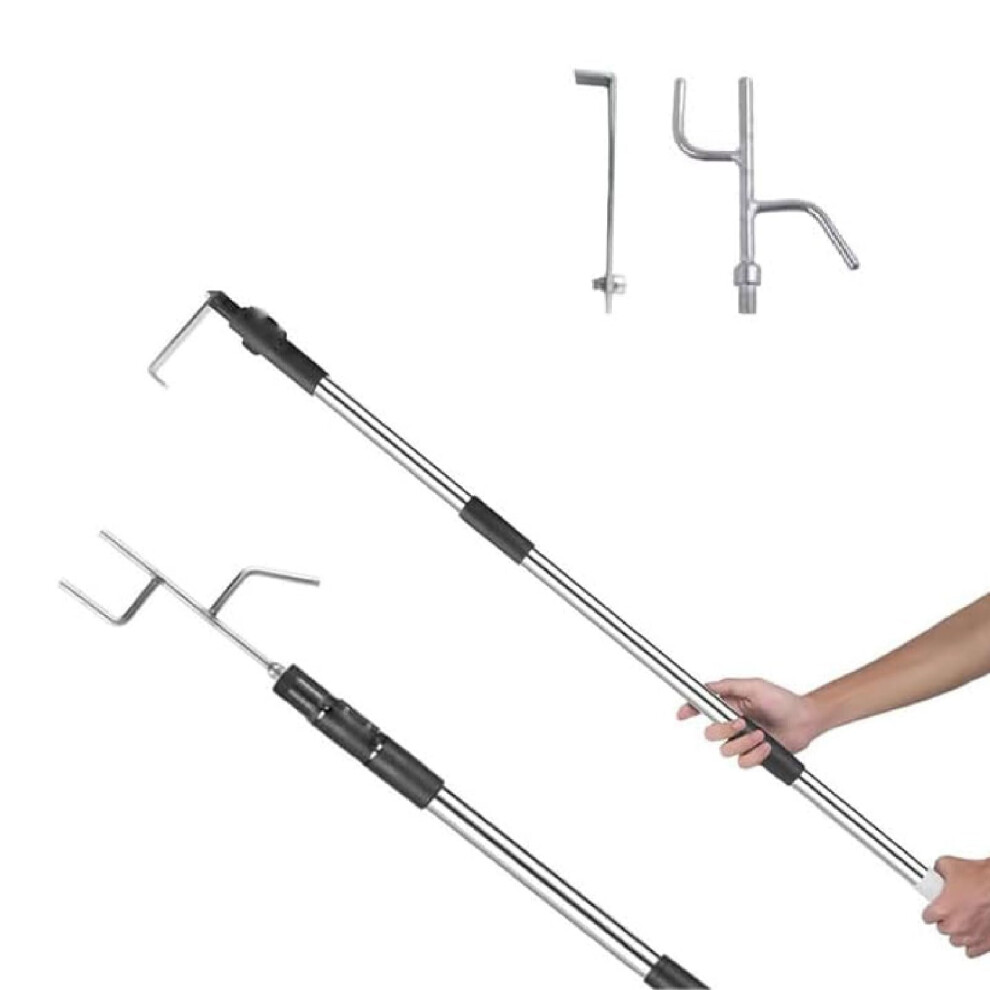Telescoping Truck Bed Extending Tool 6.2 FT Pickup Cargo Retriever with Non Slip Rubber Grip