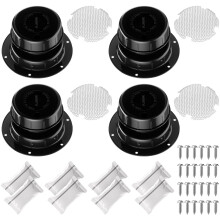 4 Pack RV Roof Vent Cover Kits with Insect Screen and Putty Tape, Odor Control Design, Black
