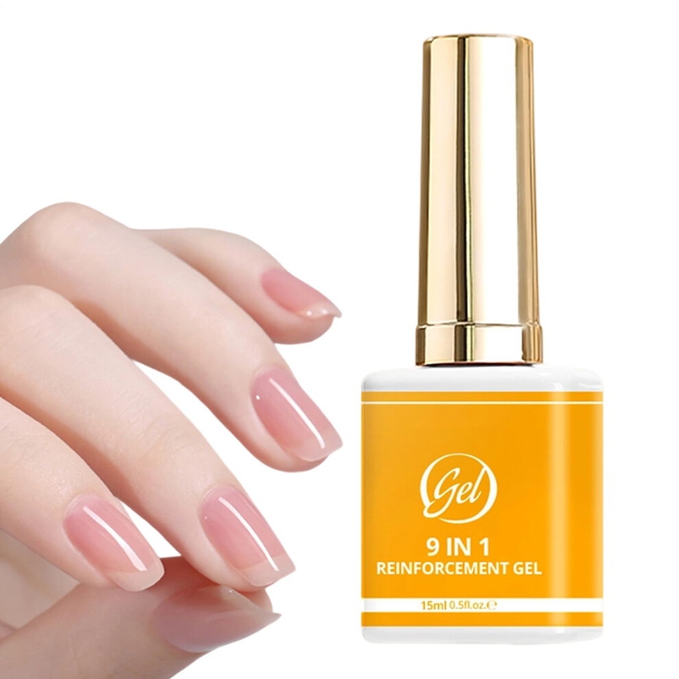 Nail Gel Glue 9âinâ1 15ml Clear Gel Nail Glue with Reinforced Brush Precision and LED UV Curing