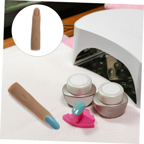 Silicone Nail Practice Finger Model with Realistic Texture, Reusable for Manicure Training 2
